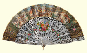 Circa 1850s European fan with Orientalist scene. MET Accession No. 2009.300.1821. CC0 1.0 Public Domain.